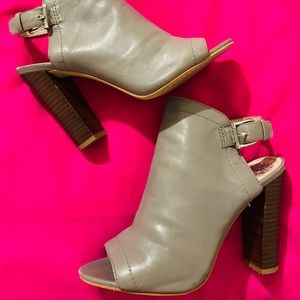 Gray Vince Camuto open toed booties